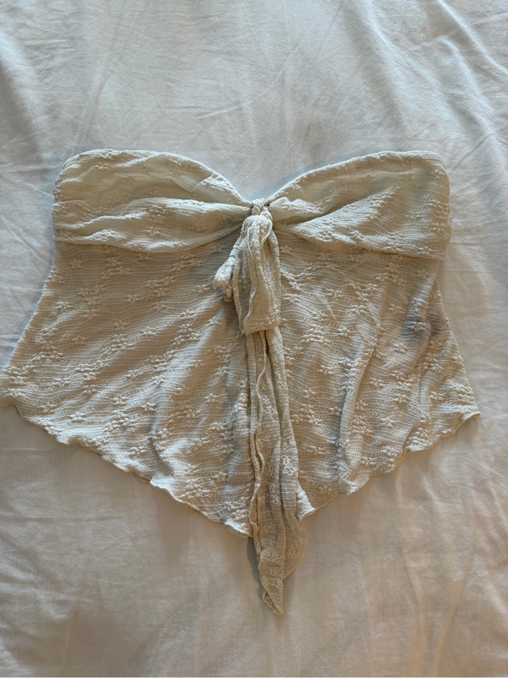 Cider Cream Lace Strapless Tie-Front Camisole